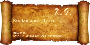 Kestenbaum Imre névjegykártya